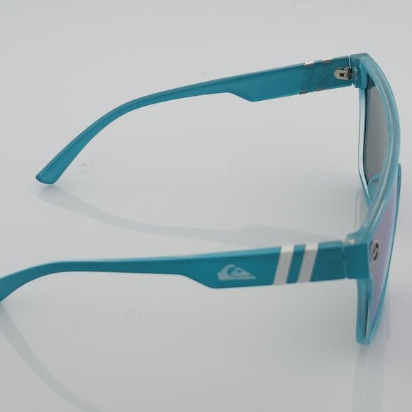 Quiksilver Shield Sunglasses Electric Blue Frame Flash Blue-Purple Mirror Lens - Picture 9 of 12